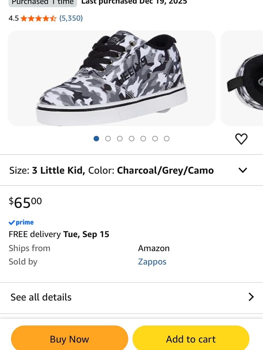 Heelys Kids Camouflage Skate Sneakers in Charcoal and Grey